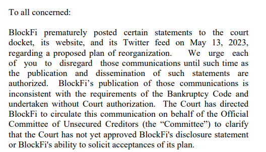 BlockFi restructuring plan.