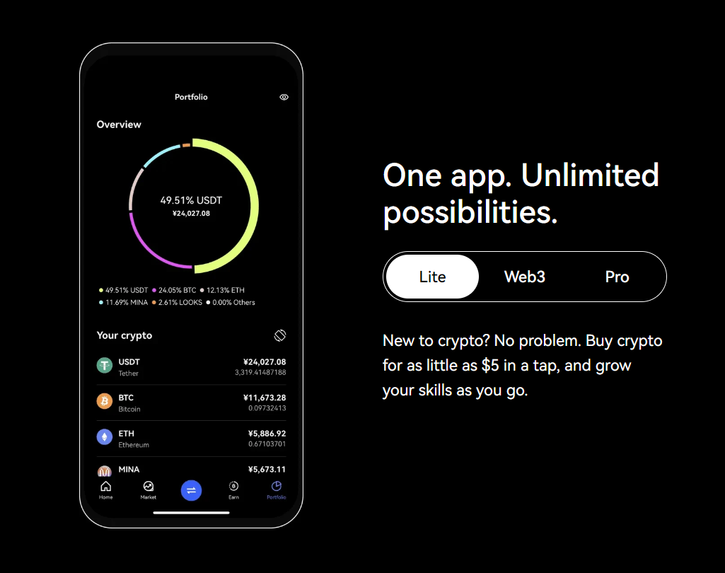 OKX app overview.