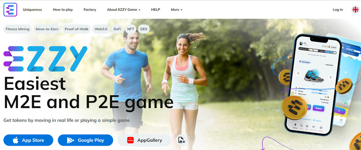 Ezzy website homepage.