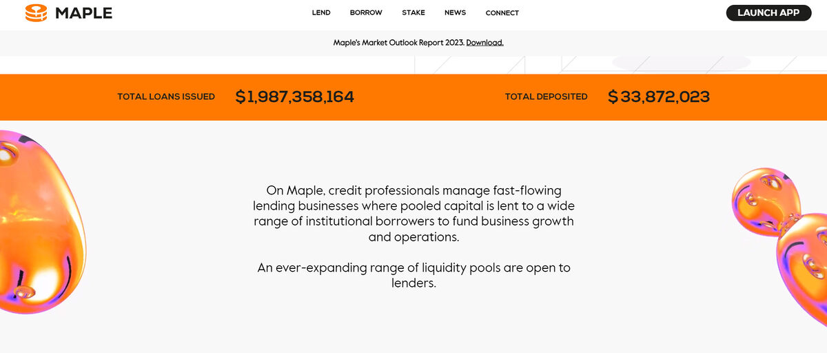 Maple real world asset UI.