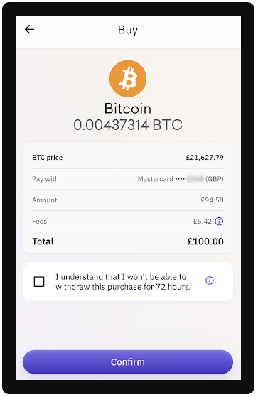 Buy Bitcoin field on Kraken Exchange.