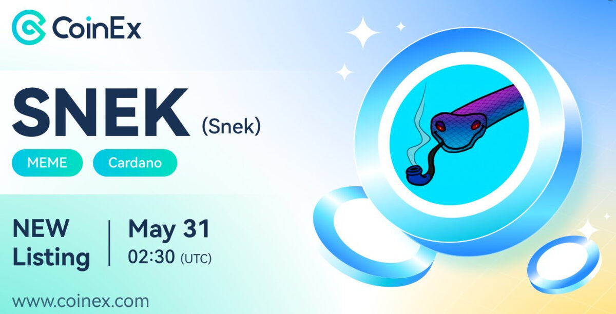 SNEK Cardano Meme coin listed on CoinEx.
