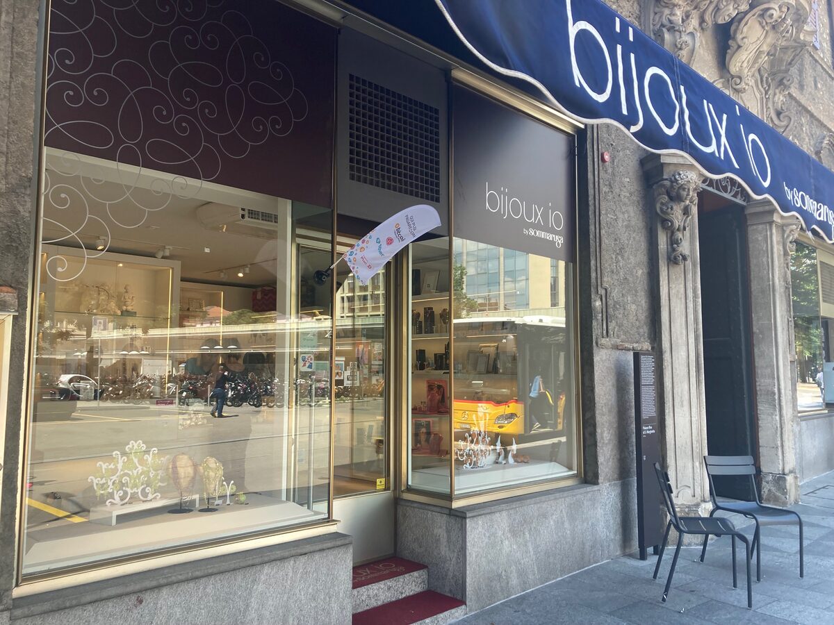 Information signs are in front of all local shops that accept cryptocurrencies in Lugano.