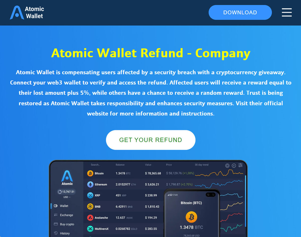 Atomc Wallet refund scam.