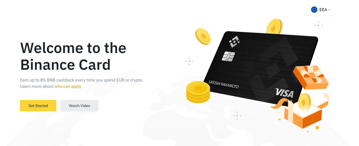 Binance crypto credit card.