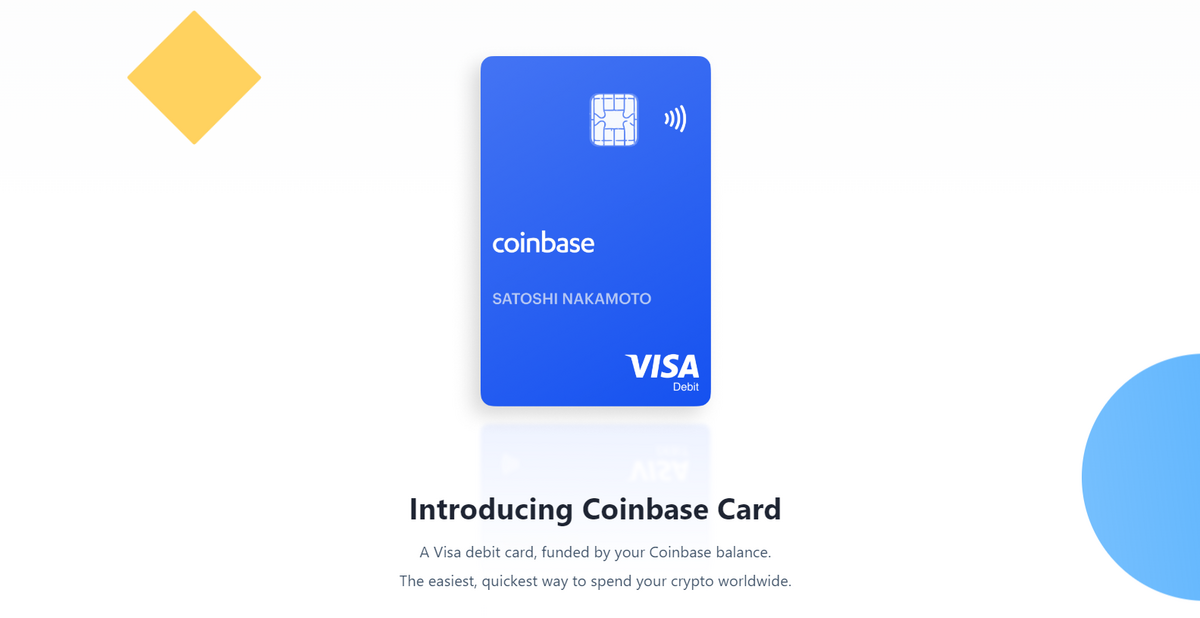 Coinbase crypto card.