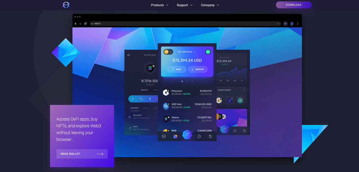 Exodus wallet website.