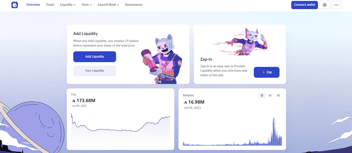 MinSwap website overview page.