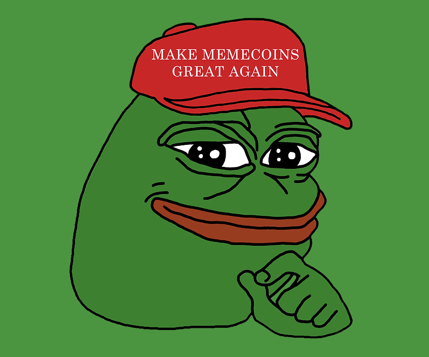 Pepe coin logo.