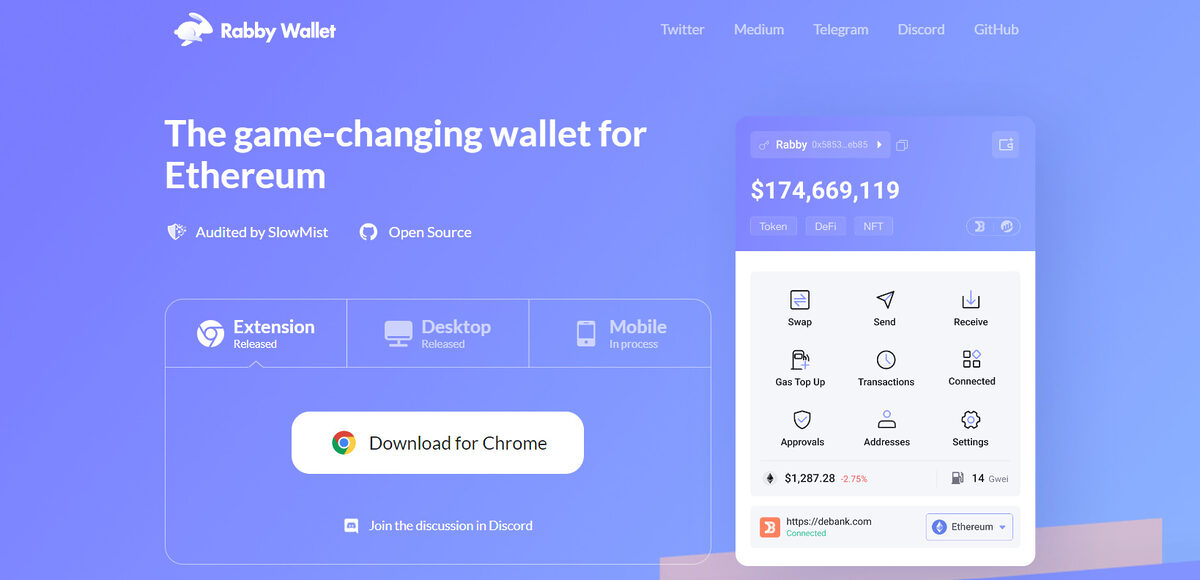 Rabby wallet website.