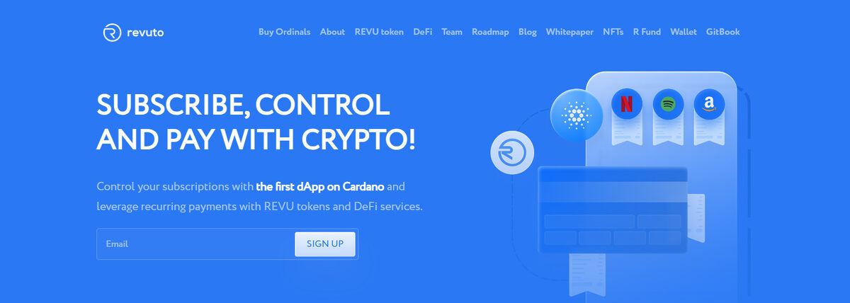 Revuto crypto website.