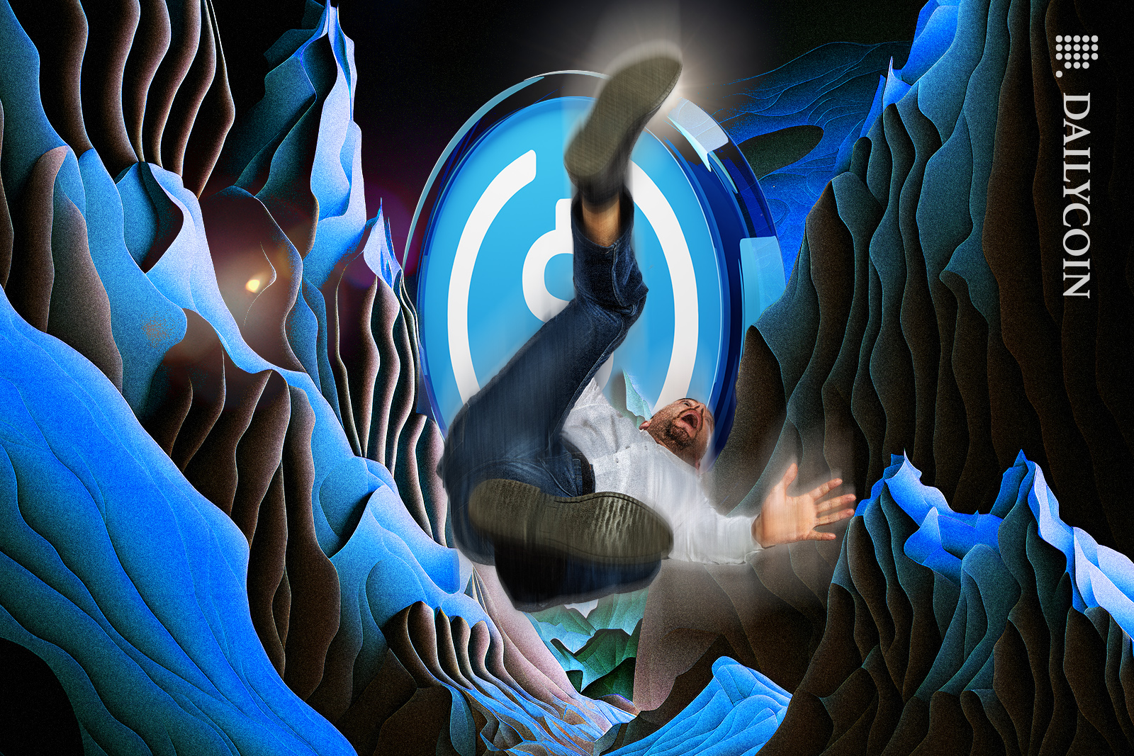 Man falling in USDC land.