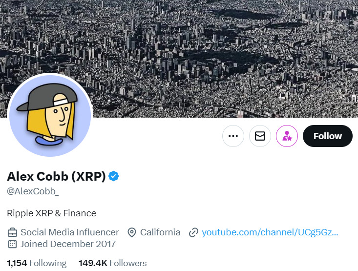 Alex Cobb X profile.