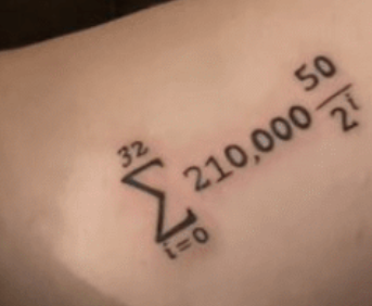 BTC supply formula tattoo.