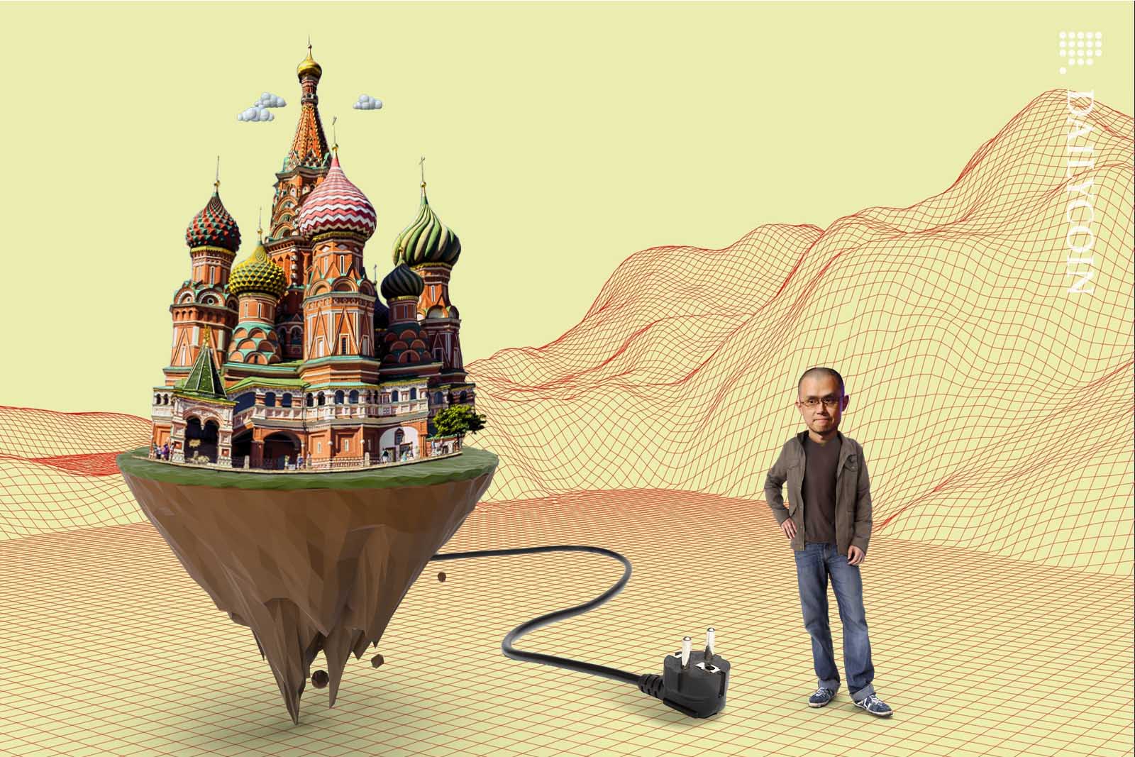 Changpeng Zhao having mixed feelings about unplugging Russia.