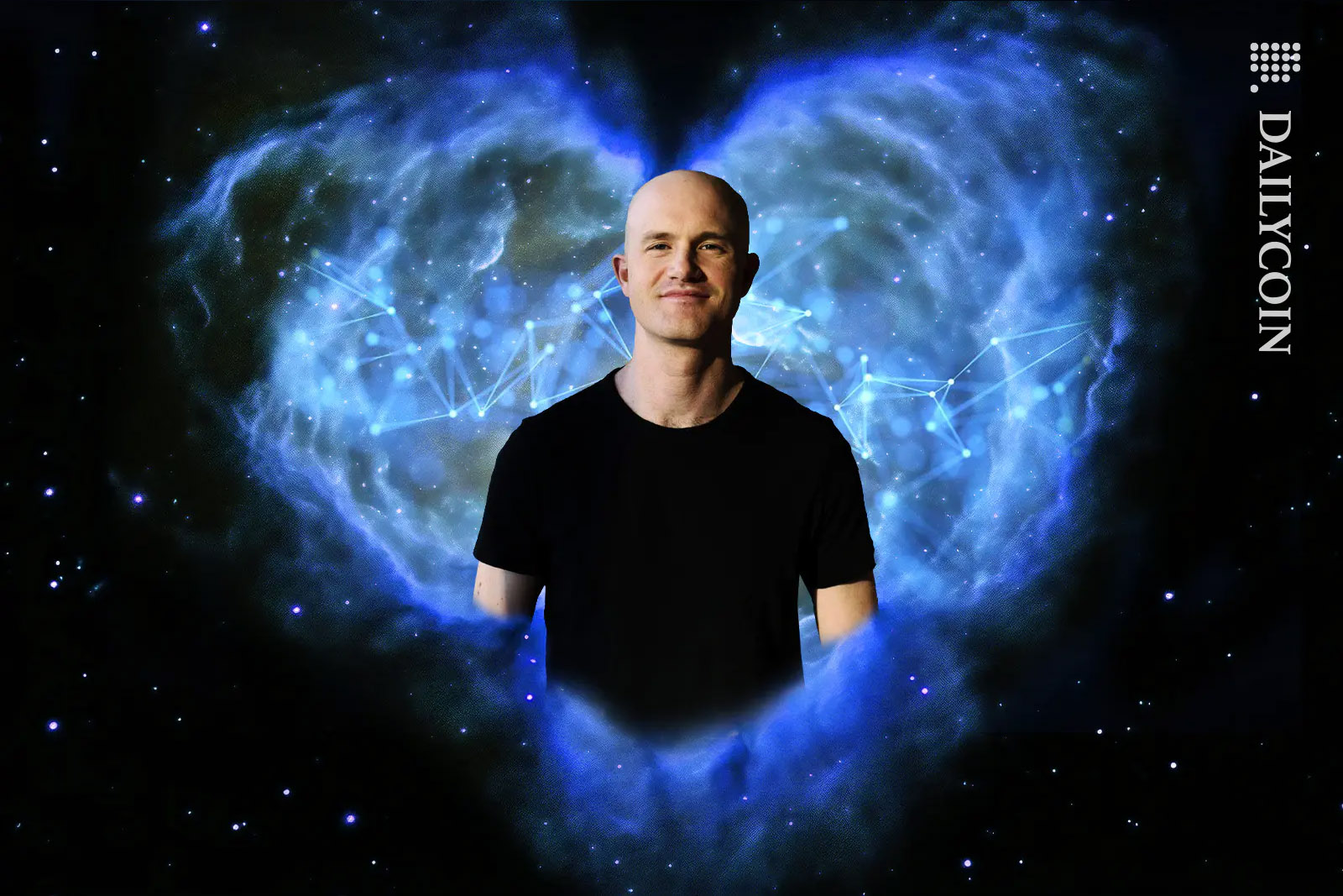 People jumping into a wormhole in space.
