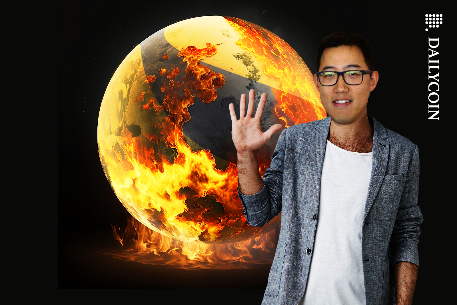 Edward Kim from LUNC waving goodbye, leaving Terra Classic to burn.