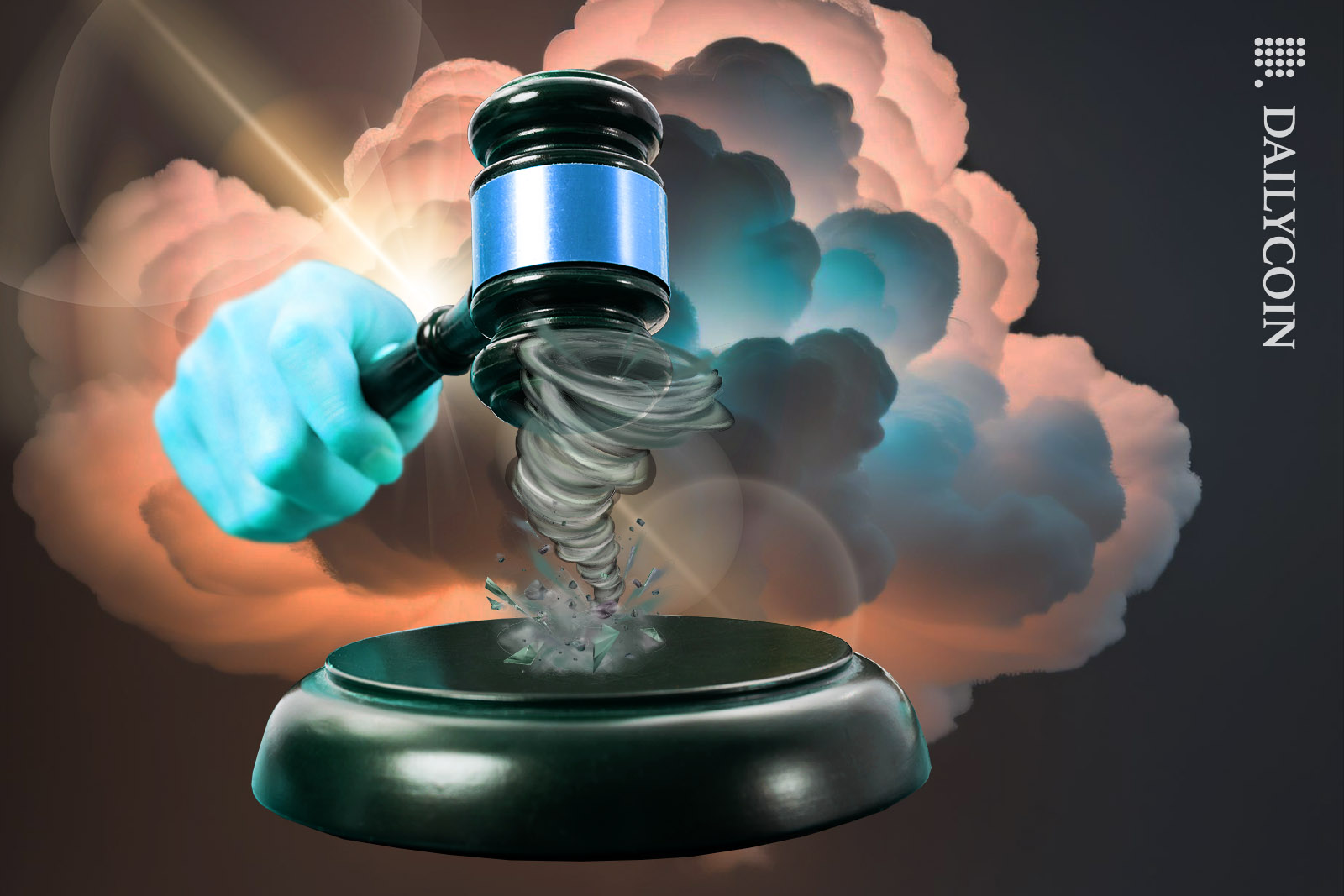 Judges hammer going down on a tornado.