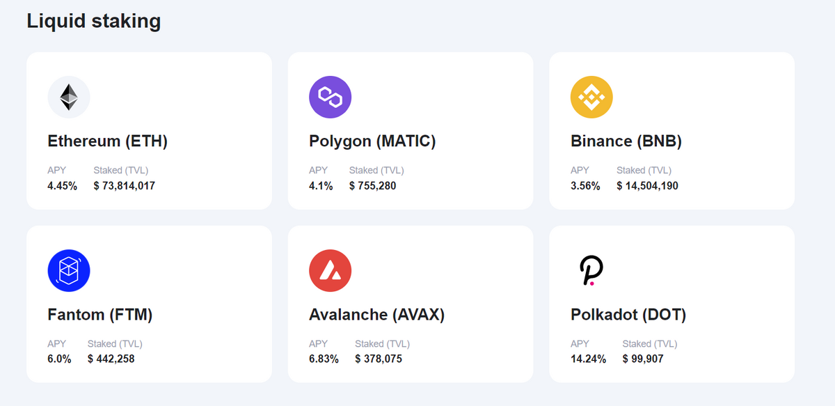 Ankr staking platform.