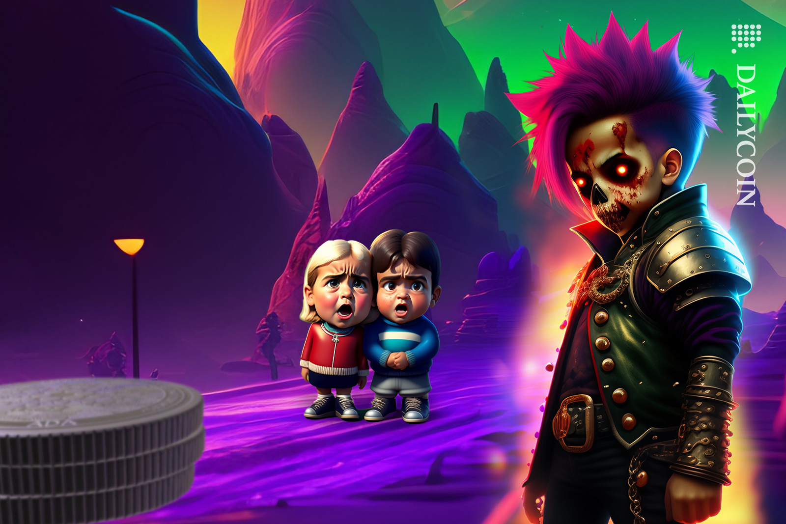Two kids on a journey discovered Cardano coins and the Zombie ruler.