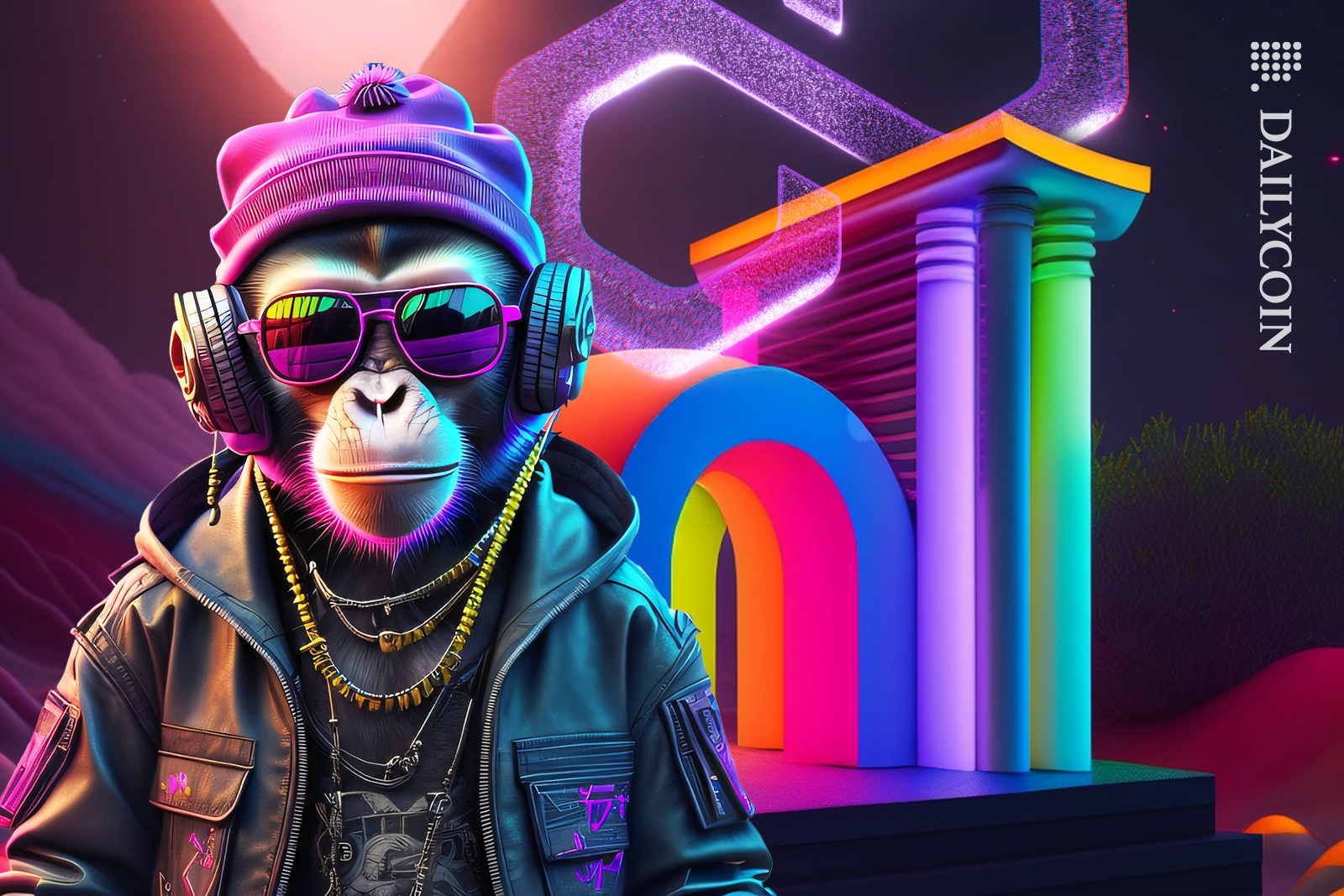 Cool monkey in Polygon NFT world.