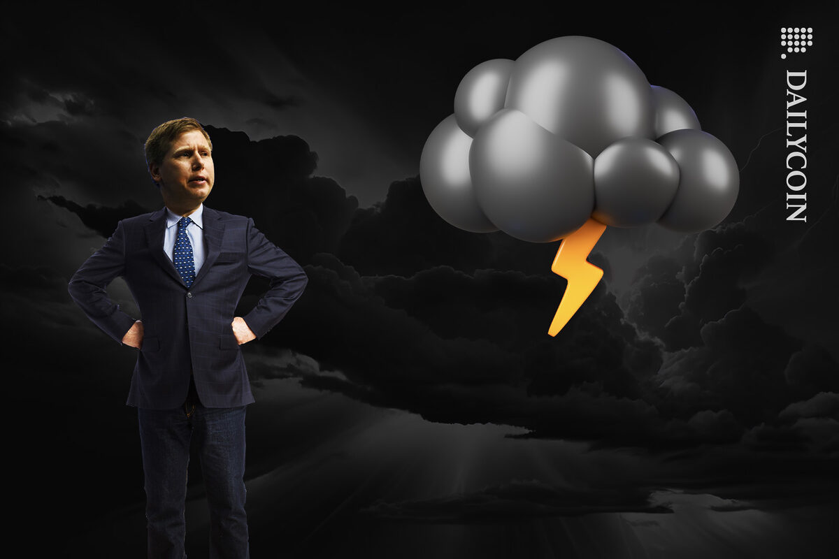Barry Silbert looking at an approaching storm cloud.