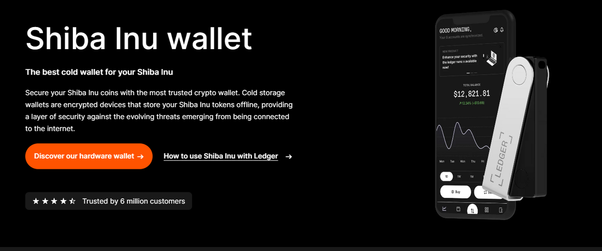 Shiba Inu wallet ledger advertisement.