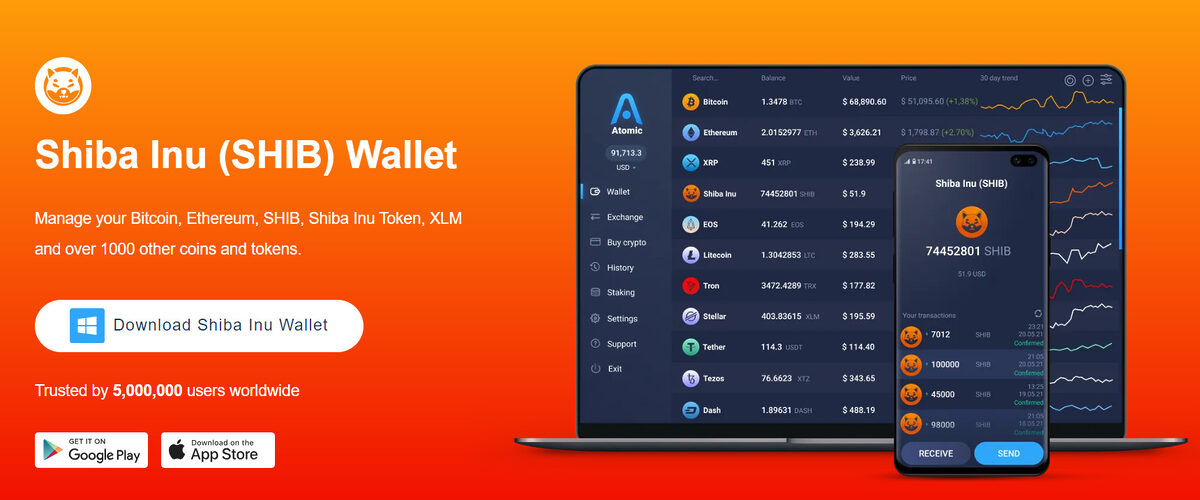 Atomic wallet shiba inu advertisement.