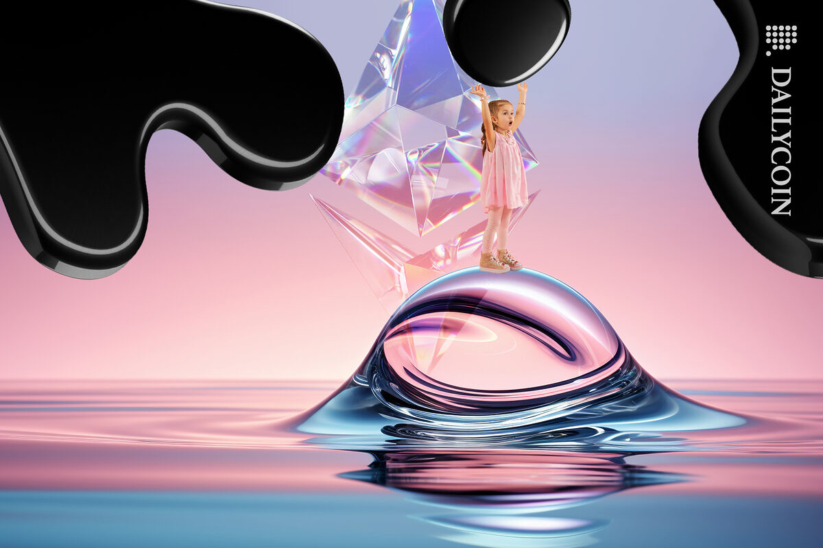 Girl on a big water BLOB in ethereum world.
