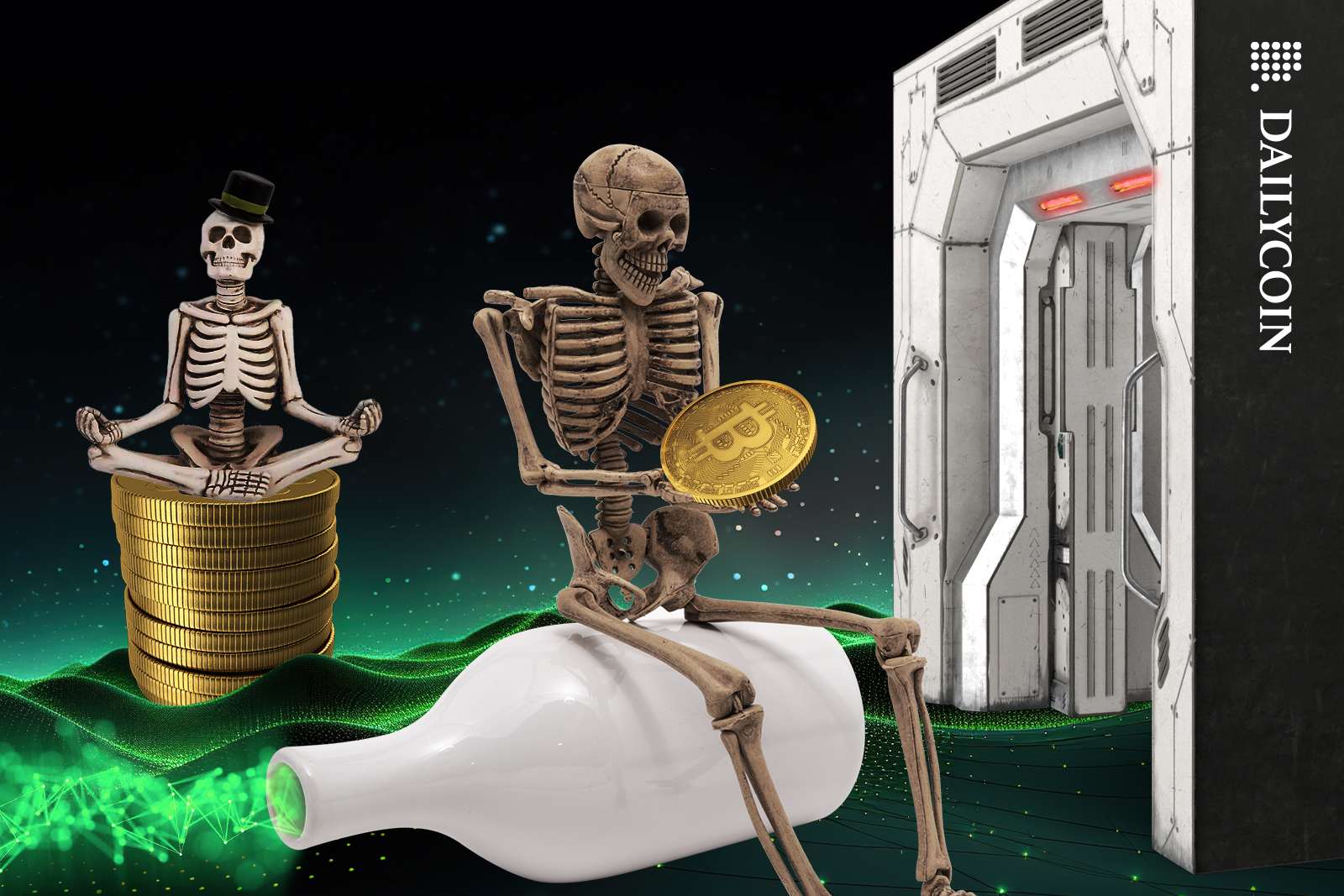 Skeletons in the waiting room waiting to transfer those Bitcoins.