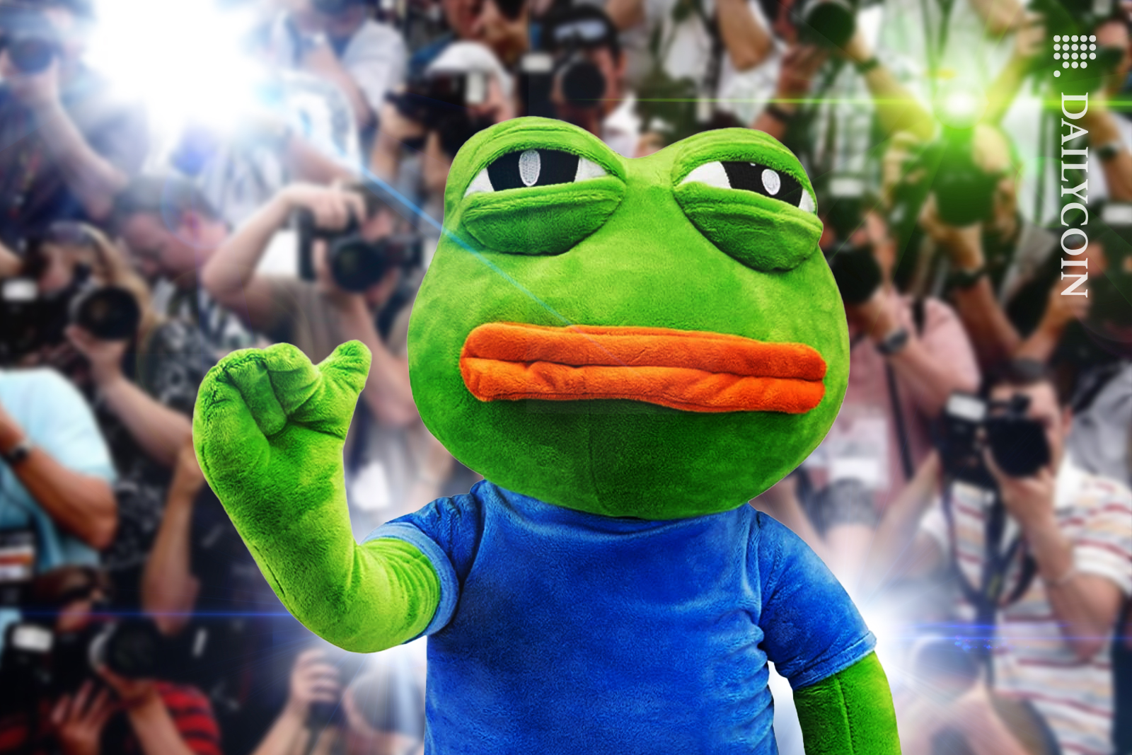 Hundreds of paparazzi taking pictures of PEPE.