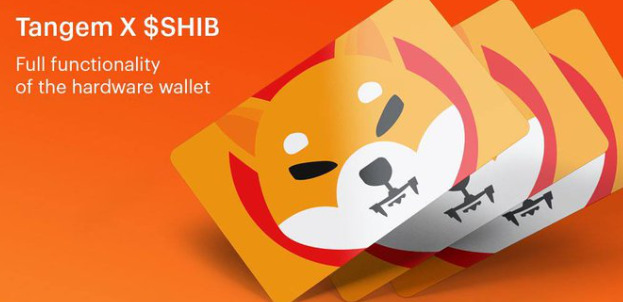 Tangem SHIB wallet advertisement.