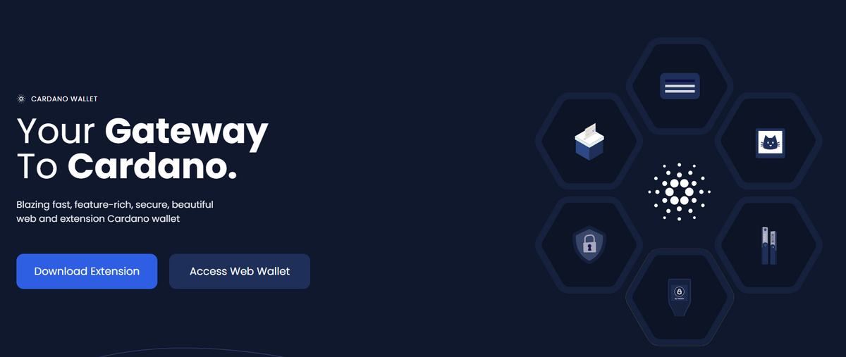 Typhon Cardano wallet website.