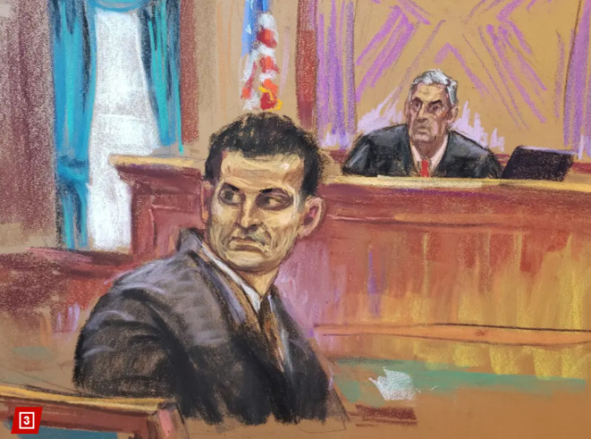 Painted portrait of SBF in jail.
