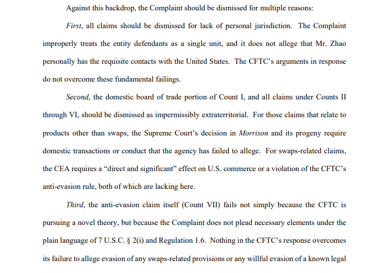 An excerpt of the court filing.