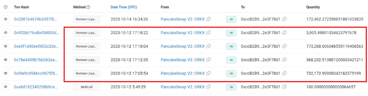 The pump's liquidity pool transfers liquidity to the creator's wallet minutes after the pump starts and before it officially ends.