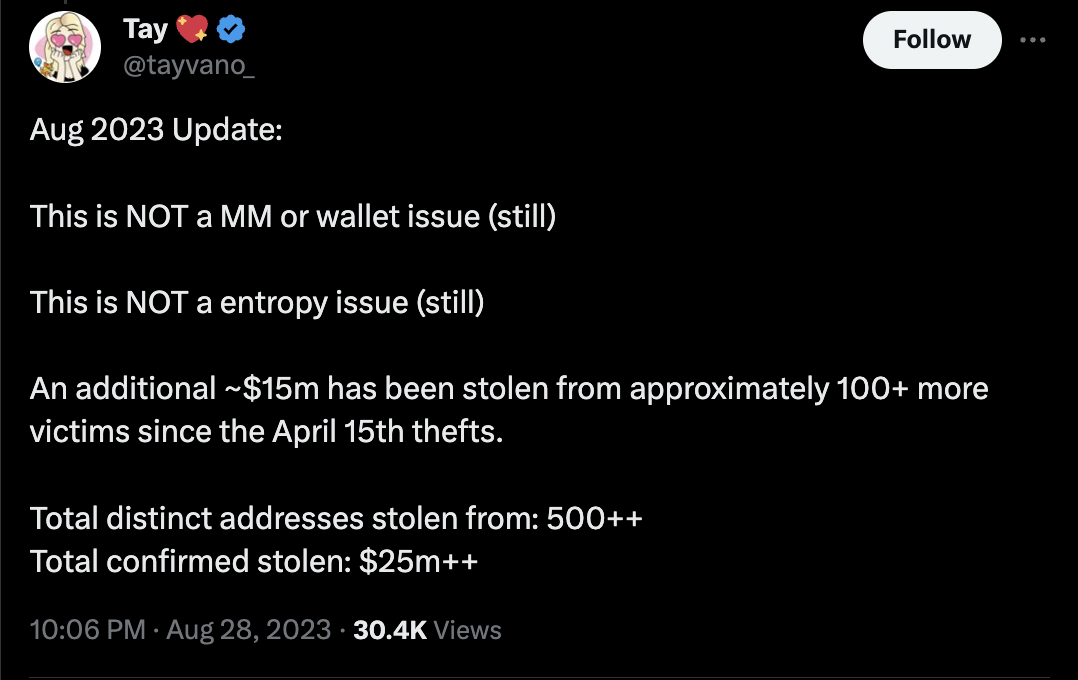 Tayvano Twitter Update on LastPass Investigation.