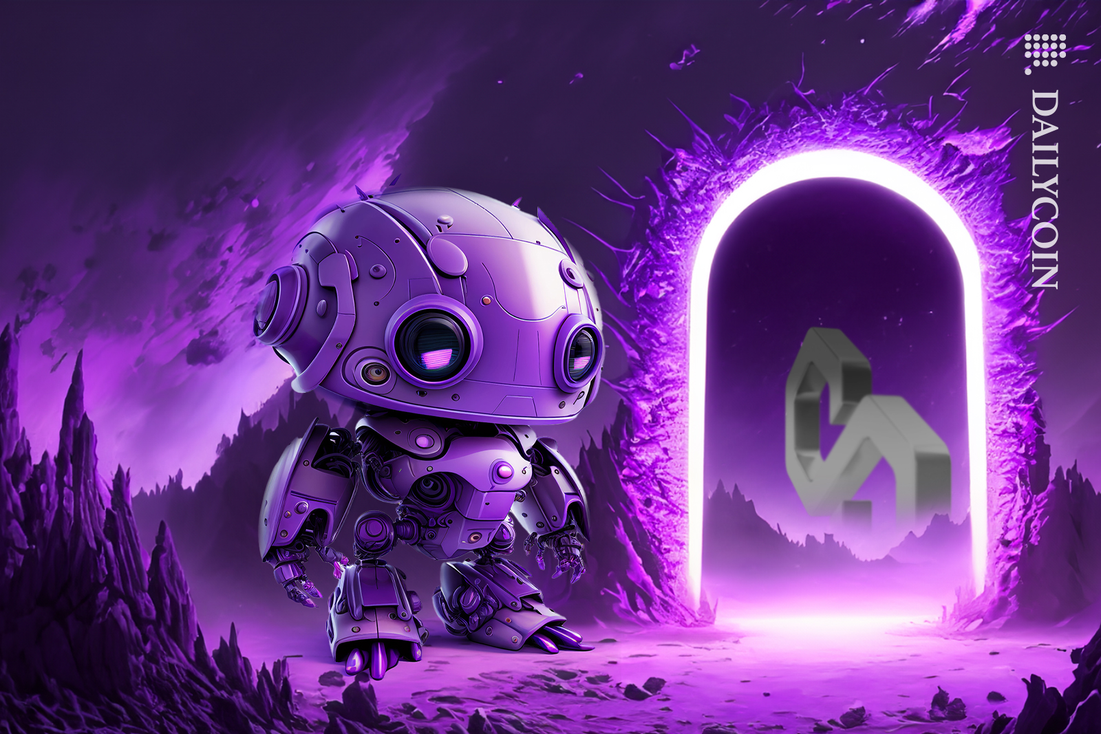 Sad Polygon robot that everyone keeps leaving out the door.