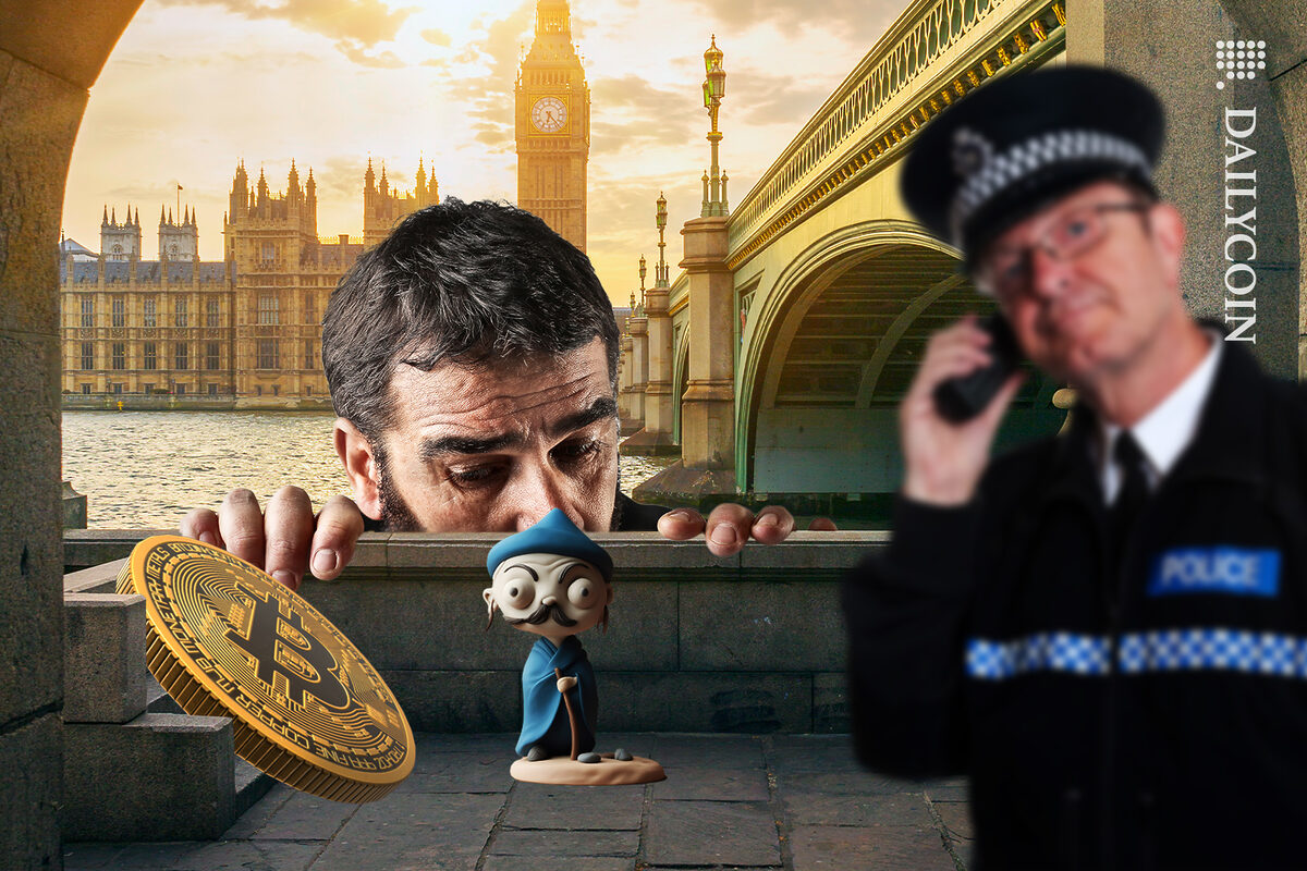 Man trying to stash away his NTF and Bitcoin, but got caught by British police.