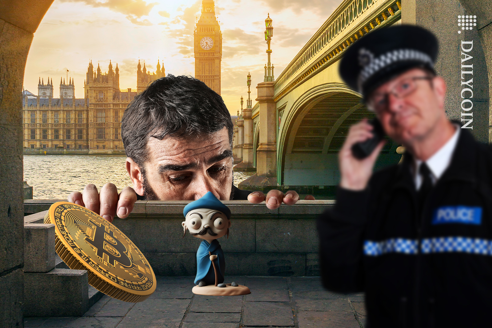 Man trying to stash away his NTF and Bitcoin, but got caught by British police.
