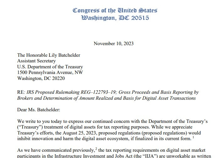 An excerpt of the bipartisan letter.