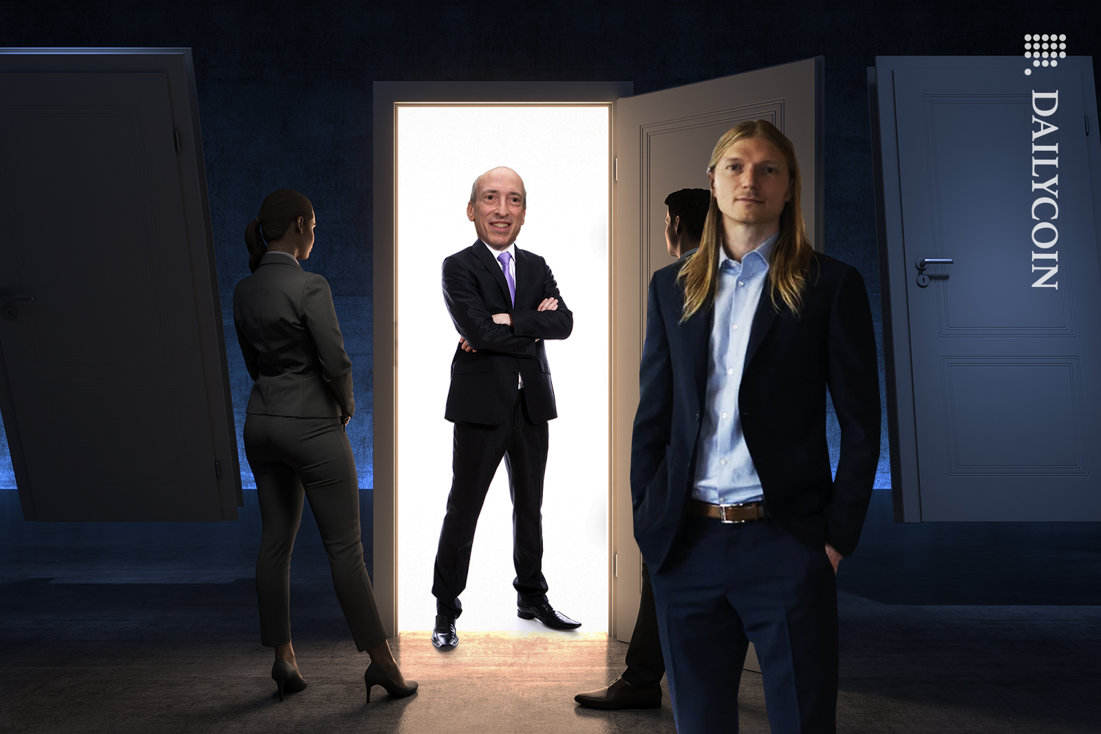 Jesse Powell not pleased to see Gary Gensler show up at his door.