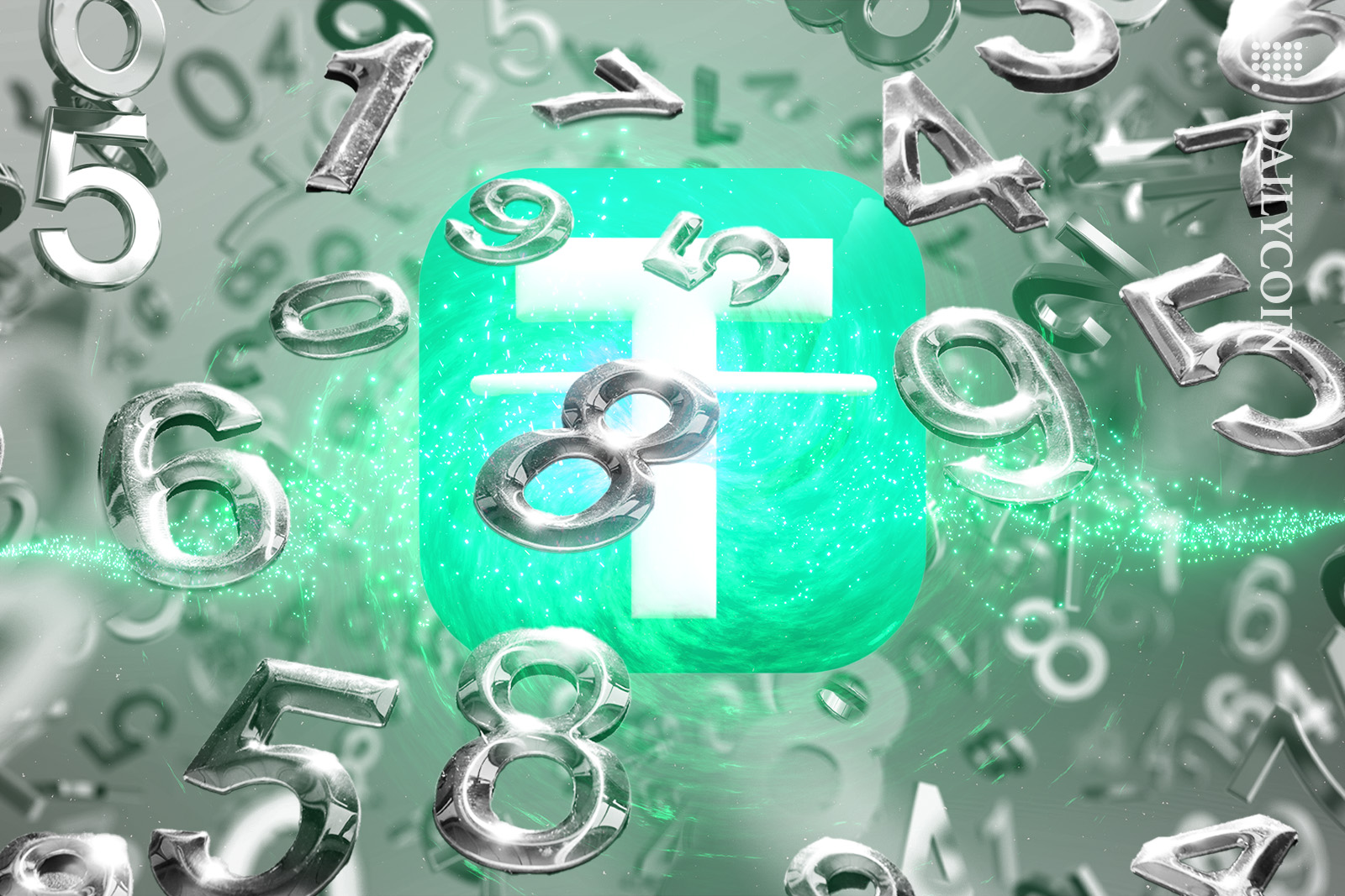 Tether magically surrounded by hundreds of numbers.