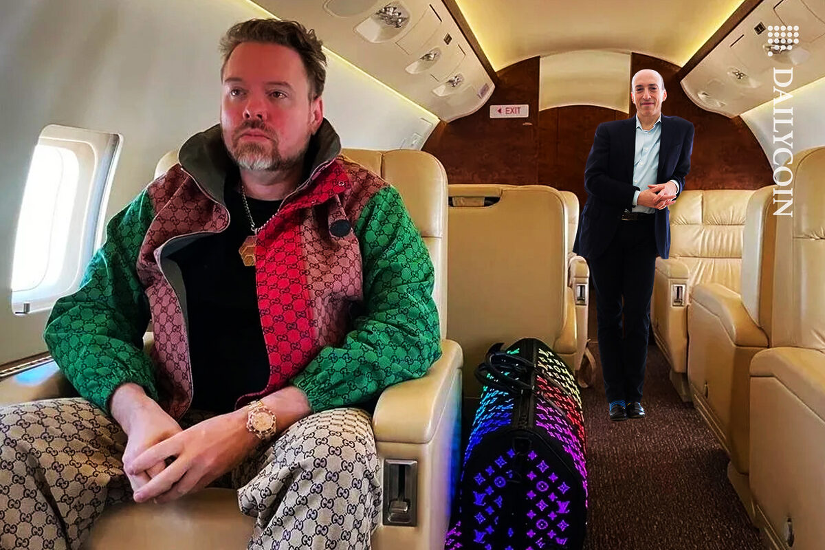 Richard Heart is annoyed that Gary Gensler is on his private plane.