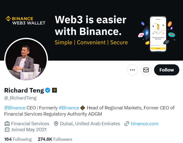 richard teng crypto X account