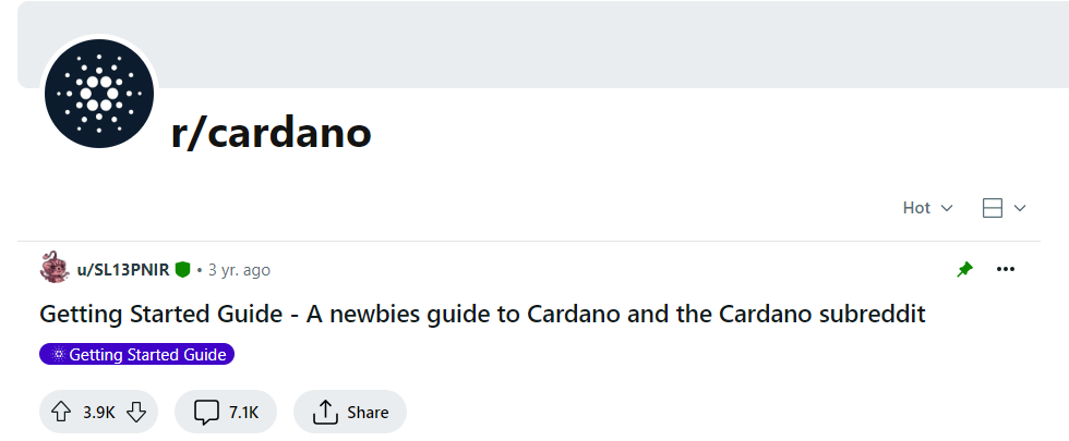 Cardano Reddit.