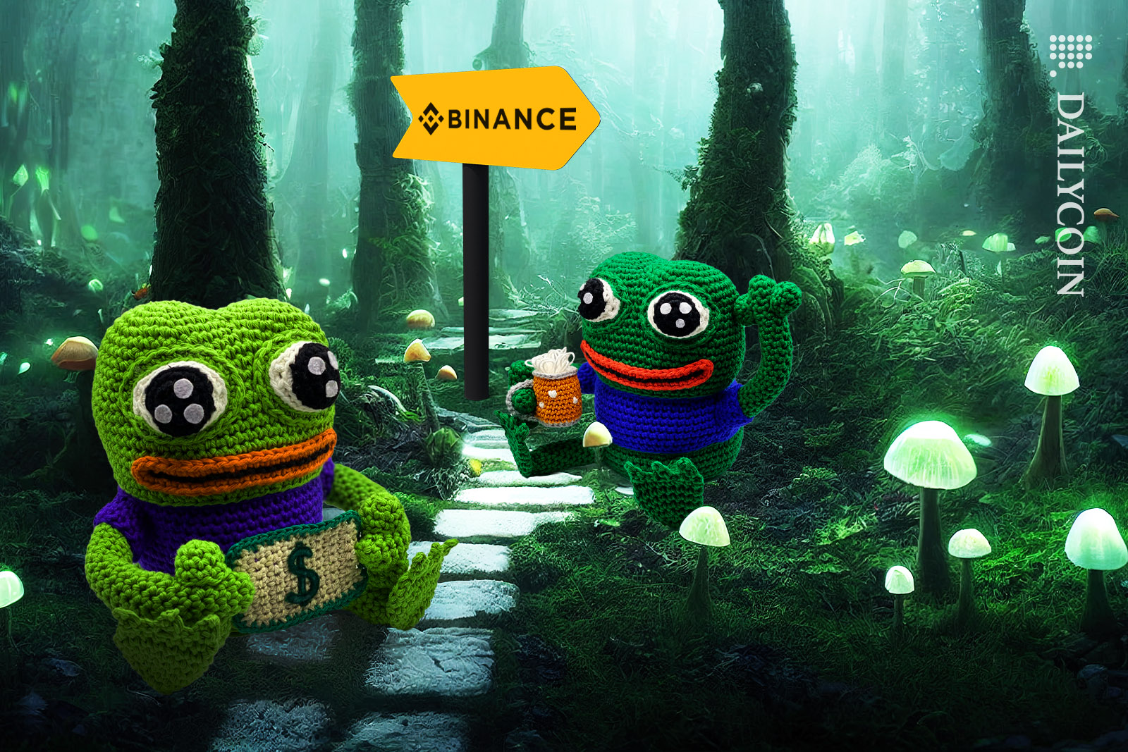 PEPE's celebrating in PEPE land with Binance going through their path.