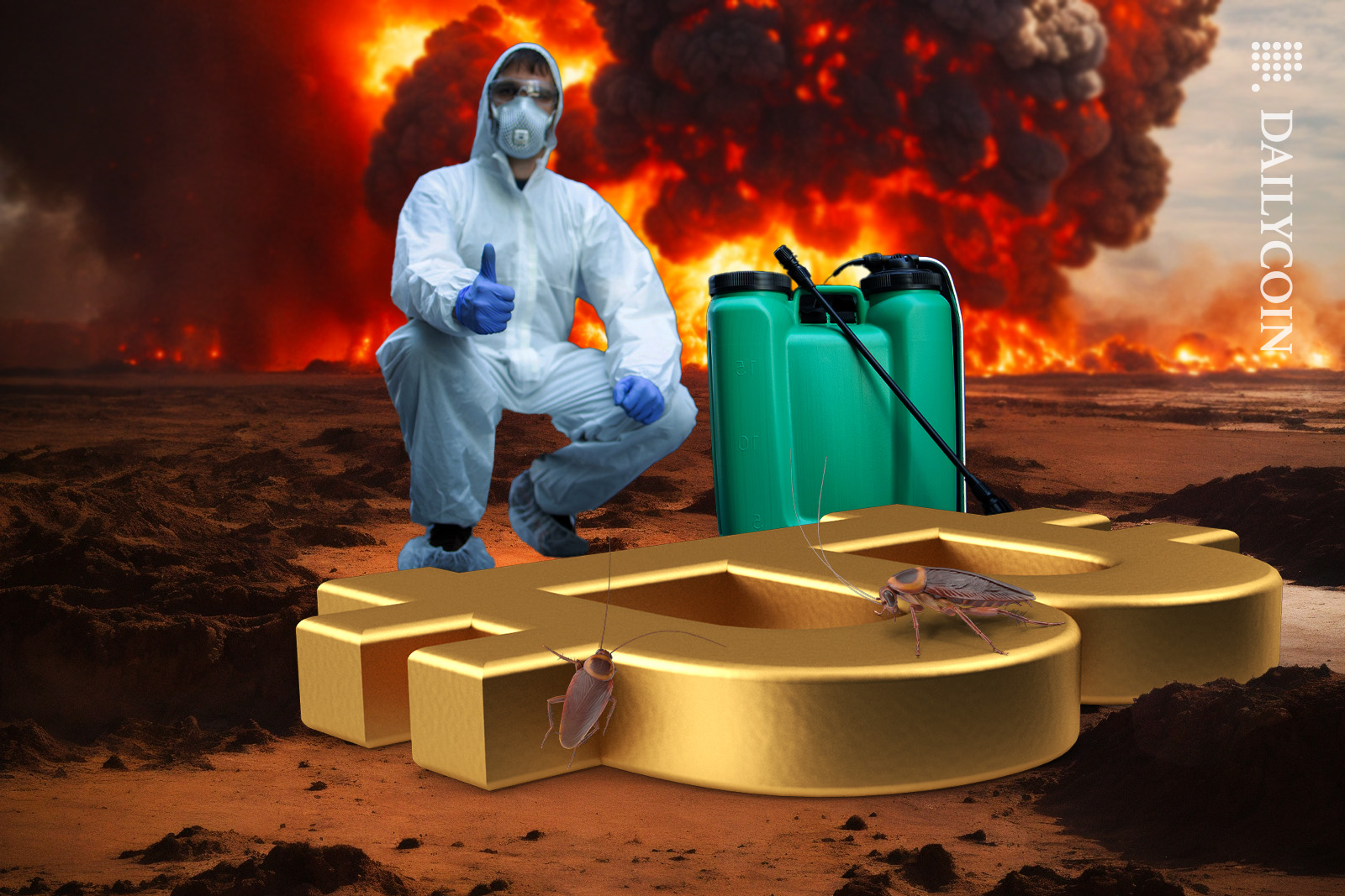 Man approves Bitcoin and cockroaches are not affected in crisis.
