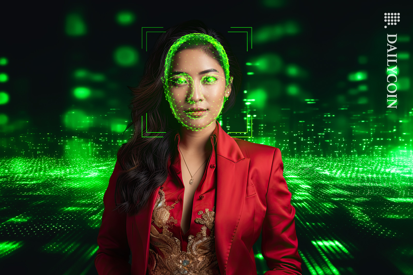 Chinese lady getting an identity checked in the blockchain space.