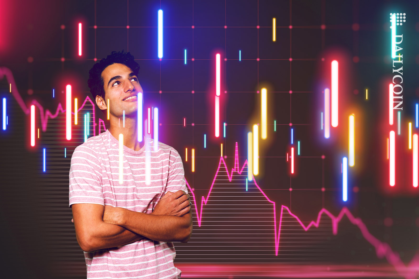Guy looking at crypto chart data.